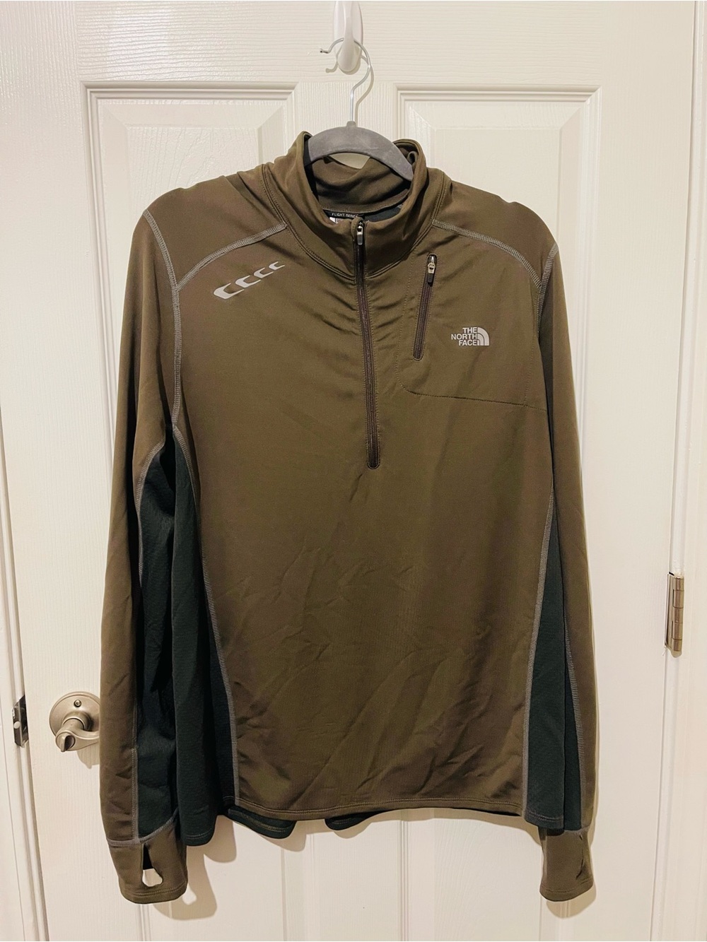 The North Face Olive & Dark Contrast Half-Zip Pullover